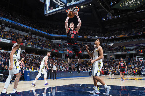 Luke Kornet Art Print featuring the photograph Chicago Bulls v Indiana Pacers by Ron Hoskins