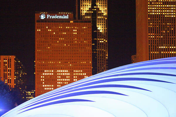 Architecture Art Print featuring the photograph Chicago Skyline Blue Orb Art by Patrick Malon
