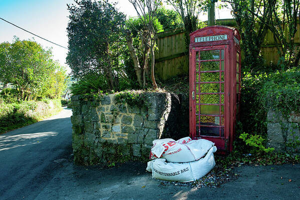 Christow Red Telephone Box Dartmoor Art Print featuring the photograph Christow Red Telephone Box Dartmoor by Helen Jackson