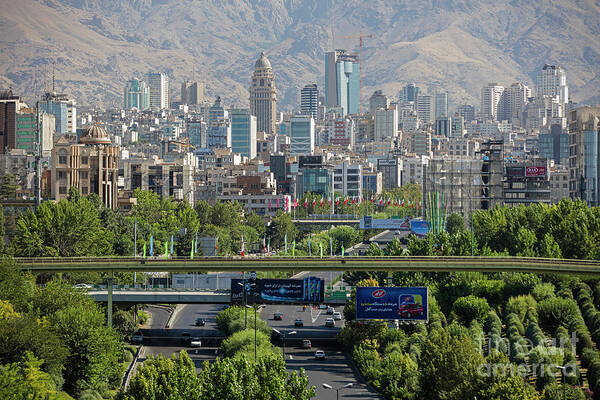 Expressway Art Print featuring the photograph City Tehran, Iran by Arterra Picture Library