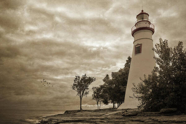 Marblehead Lighthouse Art Print featuring the photograph Clearing Storm by Dale Kincaid