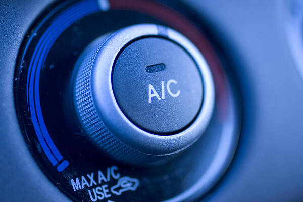 Cool Attitude Art Print featuring the photograph Close up of air conditioning button in a car by MarkCoffeyPhoto