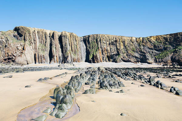 Scenics Art Print featuring the photograph Coastline near Crooklets beach, Bude by AL Hedderly