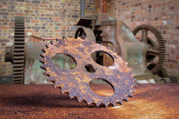 Cog Art Print featuring the photograph Rusty cog by Average Images