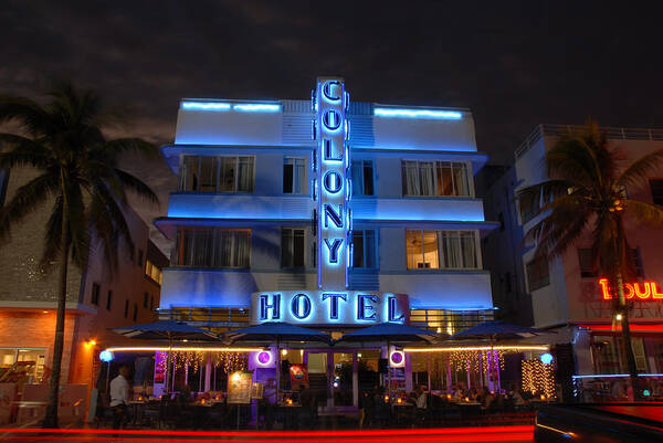 Colony Hotel Art Print featuring the photograph Colony Hotel - Art Deco Historic District, Miami Beach, Florida by Earth And Spirit