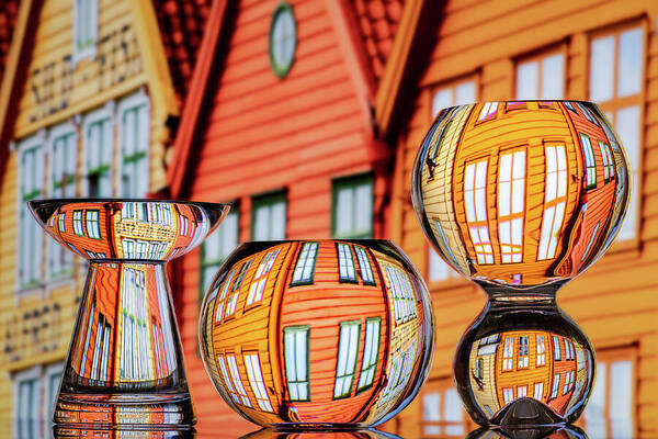 Refraction Art Print featuring the photograph Colorful Houses by Elvira Peretsman