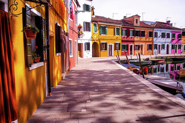 Italy Art Print featuring the photograph Colorful houses in Bruno, Venice, Italy by Adelaide Lin