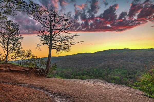 America Art Print featuring the photograph Colorful Sunrise From Yellow Rock Trail Overlook - Devils Den State Park by Gregory Ballos