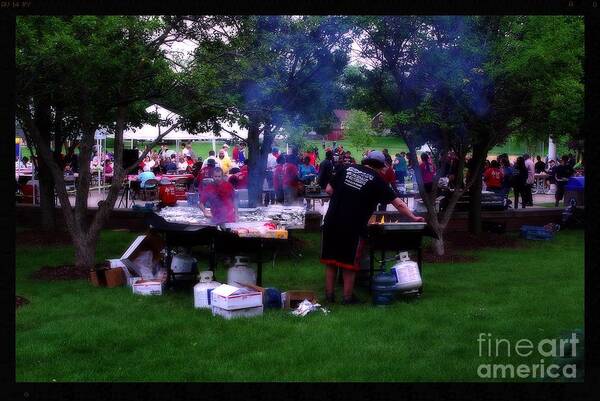 People Art Print featuring the photograph Community Picnic by Frank J Casella