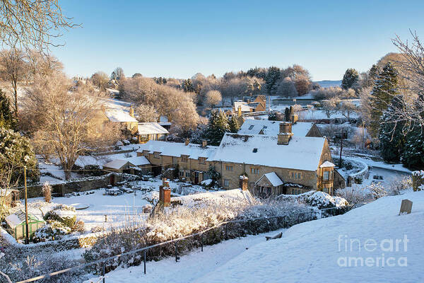 Compton Abdale Art Print featuring the photograph Compton Abdale in the Snow by Tim Gainey