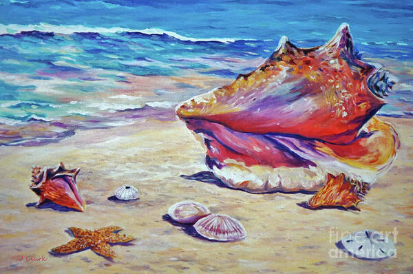 Art Art Print featuring the painting Conch Shell by John Clark