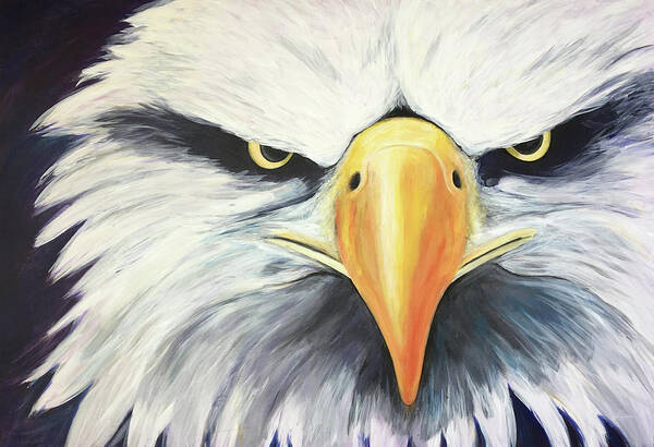 Eagle Art Print featuring the painting Conviction by Pamela Schwartz