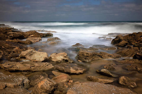 Coquina Rocks Art Print featuring the photograph Coquina Coastline by Art Cole