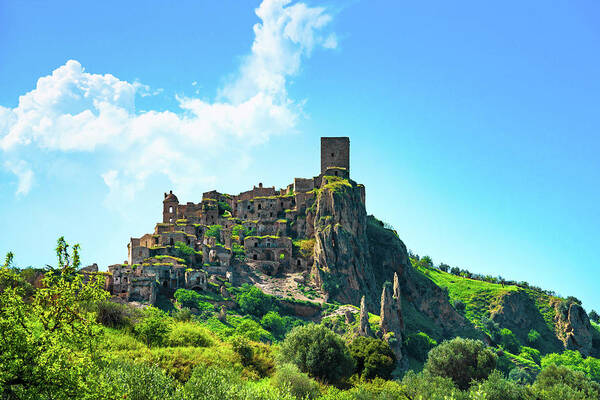 Craco Art Print featuring the photograph Craco ghost town, Basilicata by Stefano Orazzini