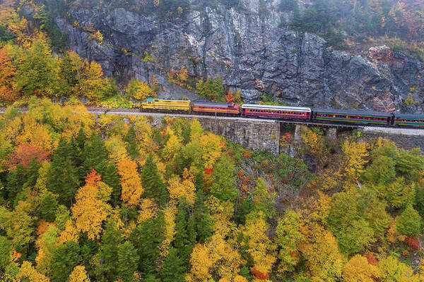 Conway Scenic Railway Art Print featuring the photograph Crawford Notch, NH by John Rowe