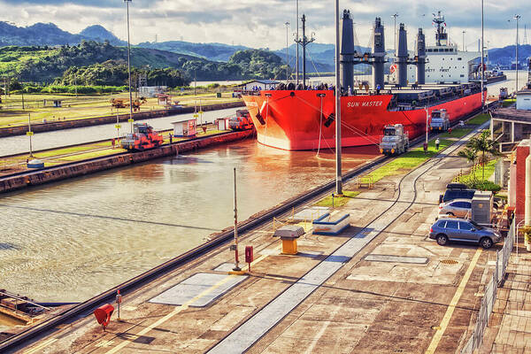 Panama Canal Art Print featuring the photograph Crossing Panama Canal by Tatiana Travelways