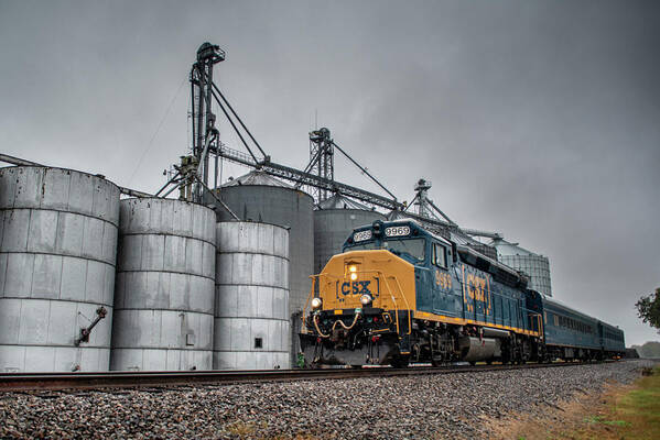 Railroad Art Print featuring the photograph CSX Geometry Train W003 At Pembroke Ky by Jim Pearson