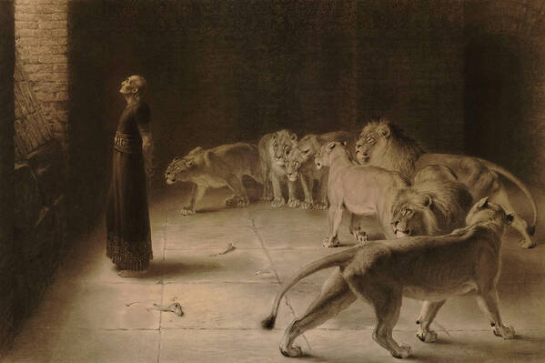 Briton Riviere Art Print featuring the painting Daniel's Answer to the King, 1892 by Briton Riviere