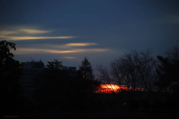 Sunrise Art Print featuring the photograph Dark Dawn at Rivendell February 10 2021 by Miriam A Kilmer