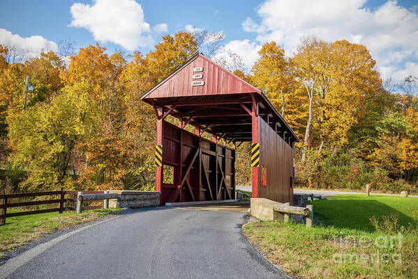 Day Bridge Art Print featuring the photograph Day Covered Bridge, View 2, Washington County, PA by Sturgeon Photography