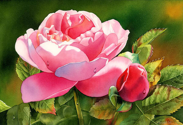 Rose Art Print featuring the painting Dazzling Rose by Espero Art