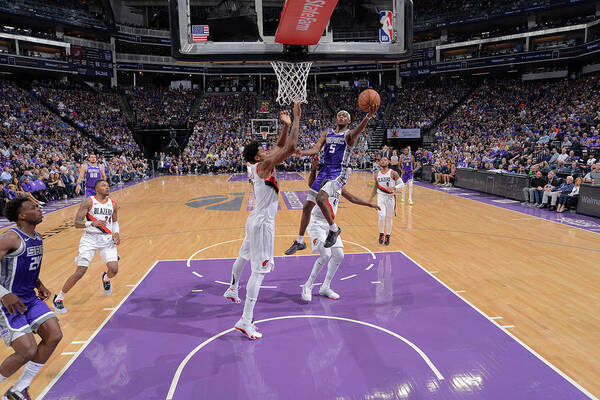 De'aaron Fox Art Print featuring the photograph De'aaron Fox and Hassan Whiteside by Rocky Widner