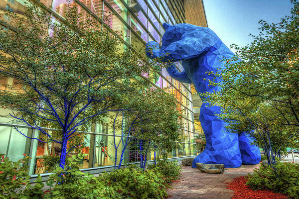 Denver Blue Bear Art Print featuring the photograph Denver Colorado Blue Bear at Convention Center by Gregory Ballos