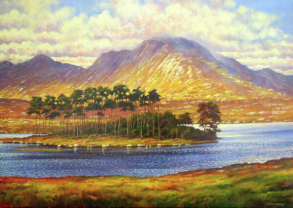 Landscape Art Print featuring the painting Derryclare,Connemara,Ireland by Alan Kenny