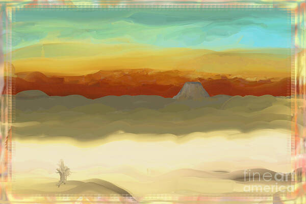 Desert Art Print featuring the digital art Desert Scene Painting by Kae Cheatham