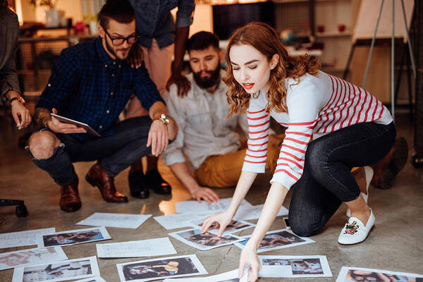 New Business Art Print featuring the photograph Design team planning for a new project by Anchiy