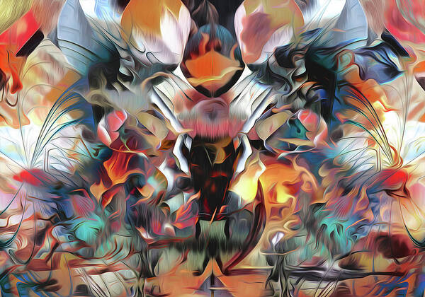 Abstract Art Print featuring the digital art Desire's Sunrise by Jeff Malderez