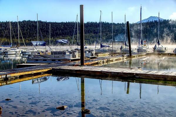 Boat Art Print featuring the photograph Dock at Elk Lake by Loyd Towe Photography