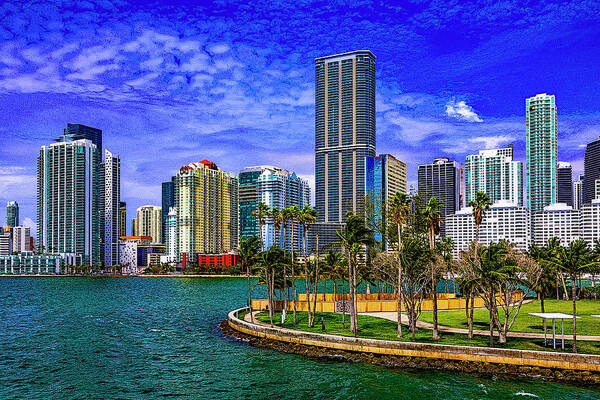 Downtown Miami Art Print featuring the digital art Downtown Miami by SnapHappy Photos