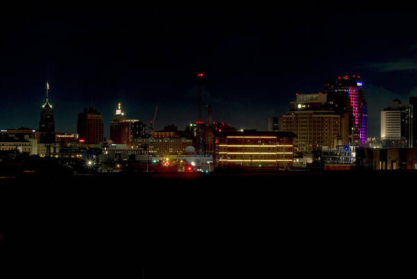 Satx Art Print featuring the photograph Downtown Nightlife 2 by Eric Hafner