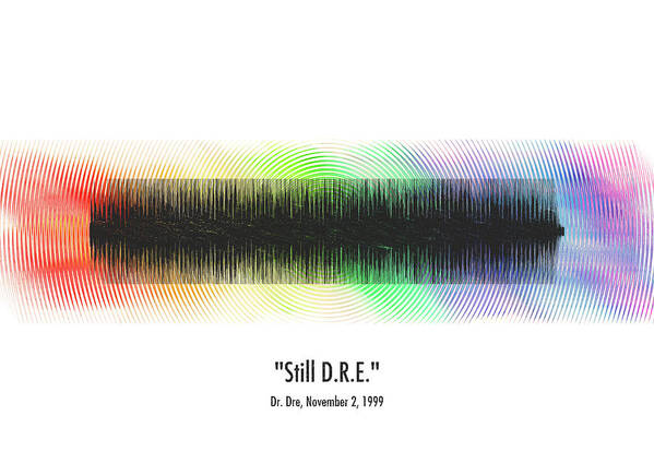 Music Art Print featuring the digital art Dr Dre Still DRE waveform art #38 by Database Dude