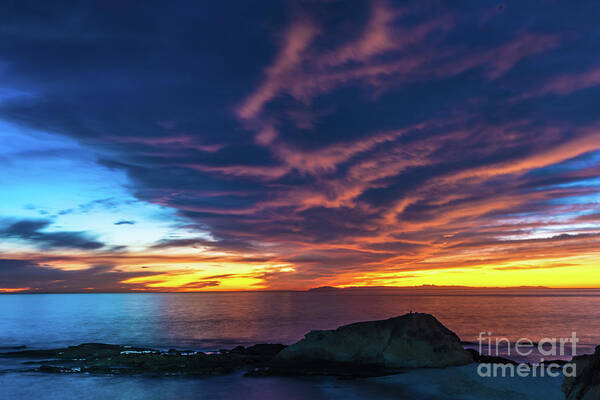 Dramatic Art Print featuring the photograph Dramatic Laguna Beach Sunset by Abigail Diane Photography
