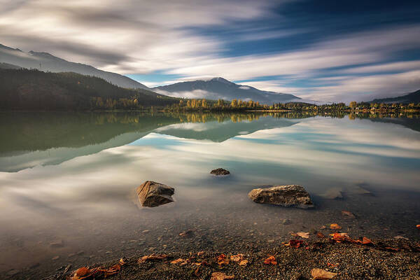 Green Lake Art Print featuring the photograph Dreamy Landscape at Green Lake in Whistler by Pierre Leclerc Photography