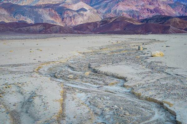 Badwater Basin Art Print featuring the photograph Dried Mud Flow, Twilight by Alexander Kunz