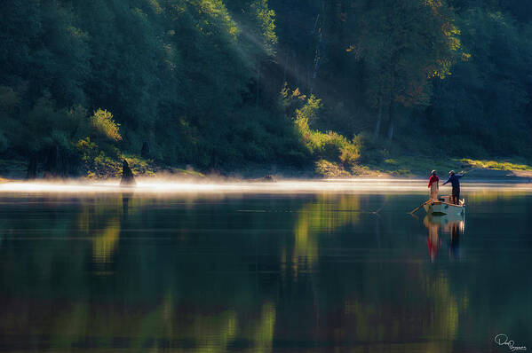 Gifford Pinchot National Forest. Pacific Northwest Art Print featuring the photograph Early Morning Casting by Dee Browning