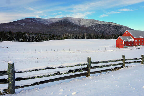 New Hampshire Art Print featuring the photograph Early Snow At Pioneer Farm - Columbia, NH - November 2021 by John Rowe