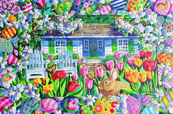Easter Art Print featuring the painting Easter Garden by Diane Phalen