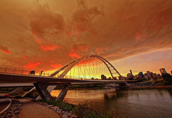 Sunset Art Print featuring the photograph Edmonton River Valley by Dan Jurak
