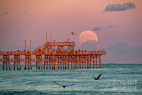 Sunset Art Print featuring the photograph Emerging Moon by DJA Images