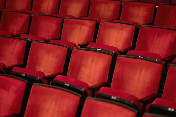 Event Art Print featuring the photograph Empty seats at the movie theater by Andresr