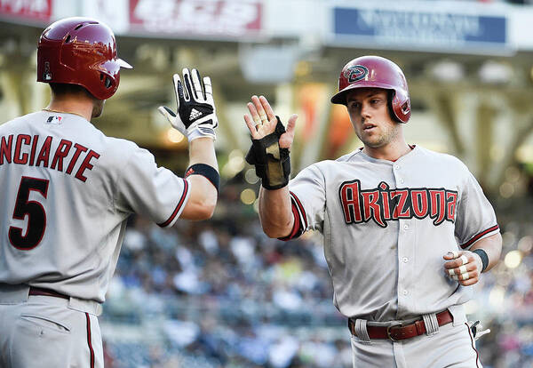 Second Inning Art Print featuring the photograph Ender Inciarte and Chris Owings by Denis Poroy