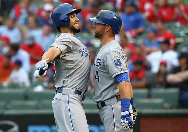 Second Inning Art Print featuring the photograph Eric Hosmer and Alex Gordon by Ronald Martinez