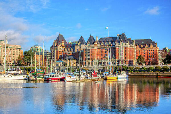 Fairmont Art Print featuring the photograph Fairmont Empress Hotel Victoria BC, Canada by Tatiana Travelways