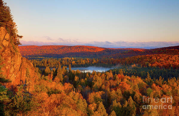 Autumn Art Print featuring the photograph Fall Colors Orberg Mountain North Shore Minnesota by Wayne Moran