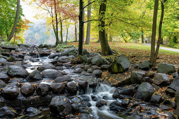 Autumn Art Print featuring the photograph Falling Waters 2 by Kevin Suttlehan