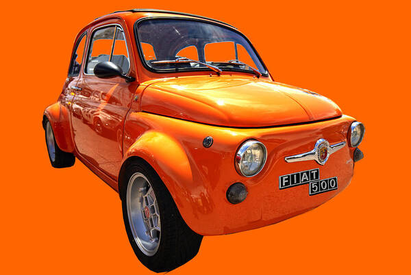 Fiat 500 Art Print featuring the photograph Fiat 500 Orange by Worldwide Photography